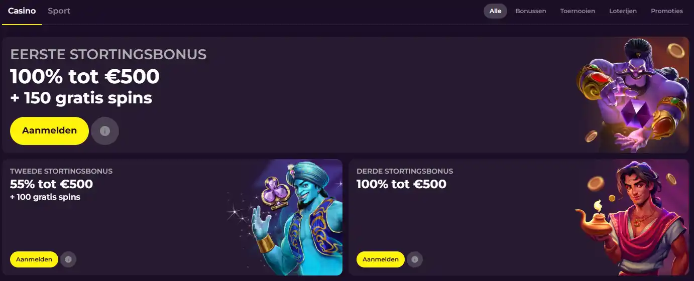 Officiële Zumospin promotiepagina met het actuele welkomstpakket