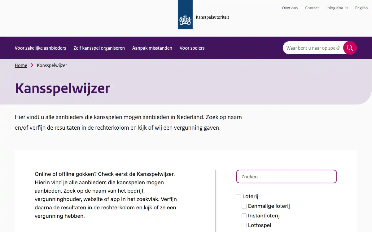 Ksa-linked Kansspelwijzer bij de actuele Zumospin vergunningcheck